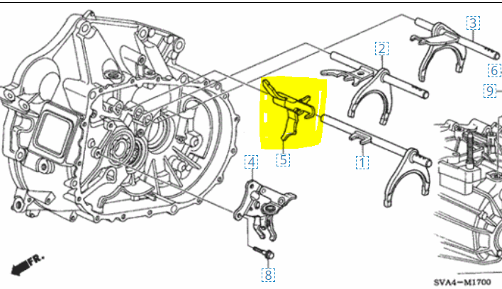 OEM K 20 6 speed Reverse Shift fork